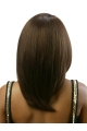 Beautiful Brown Straight With Bangs Shoulder Length Capless Human Hair African American Women Wigs