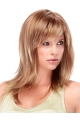 Convenient Brown Straight With Bangs Medium Synthetic Women Wigs