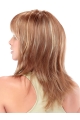 Convenient Brown Straight With Bangs Medium Synthetic Women Wigs