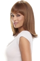 Refined Blonde  Shoulder Length Straight With Bangs Monofilament Synthetic African American Wigs For Cancer