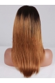 Straight  Shoulder Length Full Lace Two Tone Human Hair Women Wigs