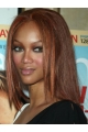  Soft and Beautiful Mid-length Straight Layered Lace Human Hair Tyra Banks Wig