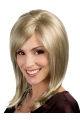 Wholesome Blonde Monofilament Straight Shoulder Length Lace Synthetic Women Wigs