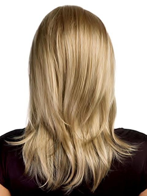 Wholesome Blonde Monofilament Straight Shoulder Length Lace Synthetic Women Wigs