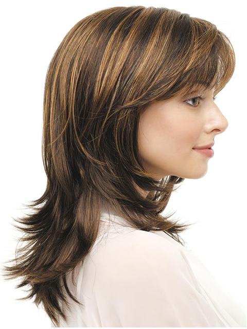 Good Straight Shoulder Length Lace Front Synthetic Women Wigs