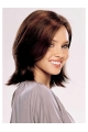 Auburn Great Straight Without Bangs Medium Hand Tied Synthetic Wigs