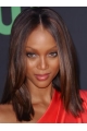  Natural and Comfortable Mid-length Straight Lace Human Hair Tyra Banks Wig