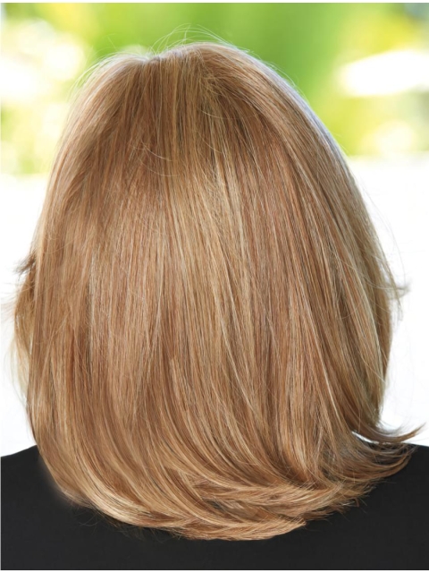 Fantastic Blonde Shoulder Length Straight Lace Front Synthetic Bobs Women Wigs