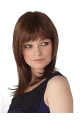 Comfortable Auburn Straight Shoulder Length Capless Synthetic Women Wigs