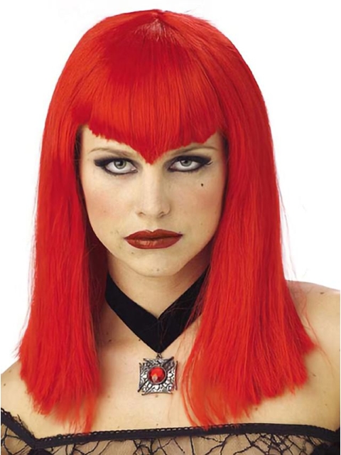 Bright Red Straight Lace Front Synthetic Women Wigs