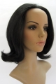 Durable Black Straight Without Bangs Lace Front Shoulder Length Synthetic Women Wigs