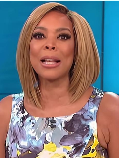 Blonde Straight Without Bangs Medium Length Capless Synthetic Wendy Williams Hair