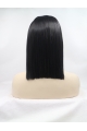 Black Straight Shoulder Length Without Bangs Lace Front Synthetic Women Wigs