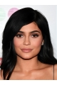  Black  Straight Without Bangs Medium Length Lace Front Remy Human Hair Kylie Jenner Wigs