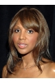 Brown Straight With Bangs Medium Length Lace Front Synthetic Toni Braxton Wigs