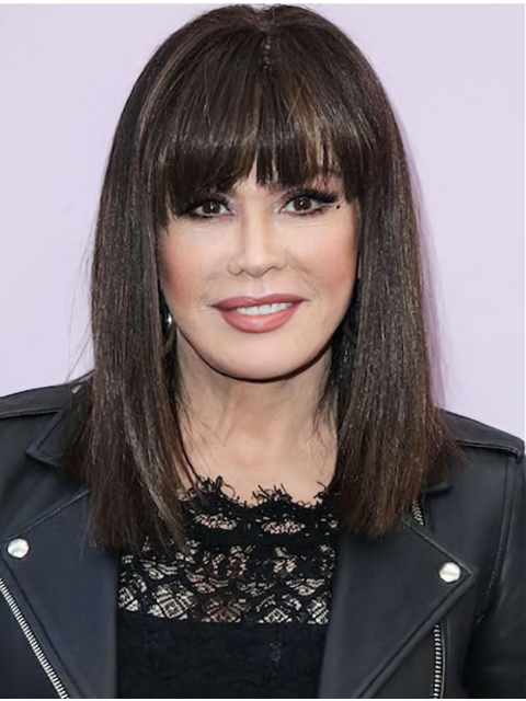 Straight With Bangs  Lace Front Synthetic Marie Osmond Wigs