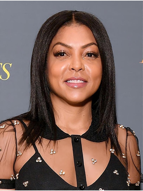  Straight With Bangs Lace Front Synthetic Taraji P. Henson Wigs