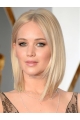 Blonde Shoulder Length  Straight  Lace Front Synthetic Jennifer Lawrence Wigs