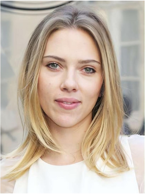 Straight Shoulder Length Ombre/2 Tone Synthetic Scarlett Johansson Wigs