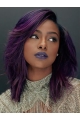 Purple Shoulder Length Straight Lace Front Layered Synthetic Women Justine Skye Wigs