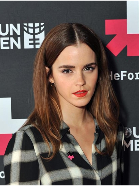  Straight Shoulder Length Full Lace Synthetic Emma Watson Women Wigs