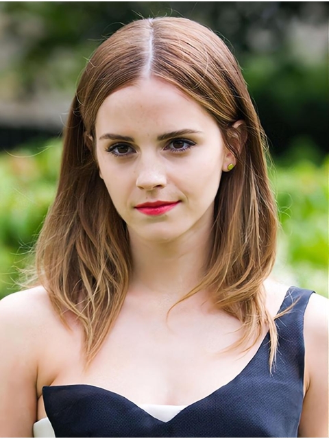 Synthetic Straight Shoulder Length Lace Front Synthetic Emma Watson Wigs