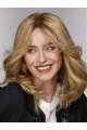 Wavy Shoulder Length Blonde Monofilament 14" Without Bangs Top Quality Lace Wigs