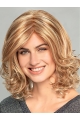 Shoulder Length Wavy Ombre/2 tone Monofilament Synthetic Women Wigs 