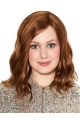 Brown Wavy Shoulder Length  Capless Synthetic Medium Women Wigs