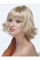 Shoulder Length Blonde Wavy Monofilament  Classic Synthetic Wigs For Women