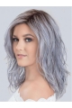 Ombre/2 Tone Shoulder Length Wavy Without Bangs Lace Front Synthetic Women Wigs