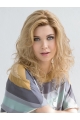 Stylish Blonde Shoulder Length Wavy Hand-tied Layered Human Hair Women Wigs