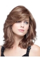 Flexibility Auburn Wavy Shoulder Length Remy Human Lace Wigs