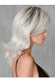  Shoulder Length Wavy Capless Synthetic Grey Women Wig