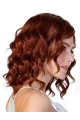 Red Wavy Without Bangs Mono Synthetic Women Wigs For Cancer Patients