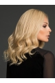 Discount Wavy Shoulder Length Blonde Remy Human Hair 100% Hand-tied Wigs