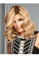 Shoulder Length Wavy 100% Hand-tied Human Hair Wigs For Women