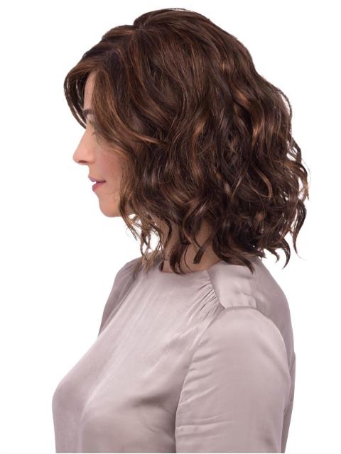 Brown Wavy Mono Quality Synthetic Women Wigs