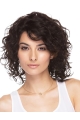 Refined Brown Wavy Shoulder Length Capless Human Hair Women Wigs