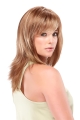 Blonde Wavy With Bangs Shoulder Length Lace Front Synthetic Women Wigs