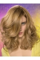 Flexibility Blonde Wavy Shoulder Length Lace Front Synthetic Women Wigs