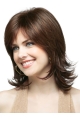 Unique Brown Wavy Shoulder Length Capless Classic Synthetic Women Wigs