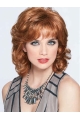 Perfect Auburn Wavy Shoulder Length Capless Classic Synthetic Women Wigs