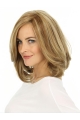 Comfortable Blonde Wavy Shoulder Length Lace Front Human Hair Women Wigs