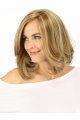 Comfortable Blonde Wavy Shoulder Length Lace Front Human Hair Women Wigs