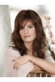 Affordable Auburn Wavy Shoulder Length Capless Synthetic Women Wigs