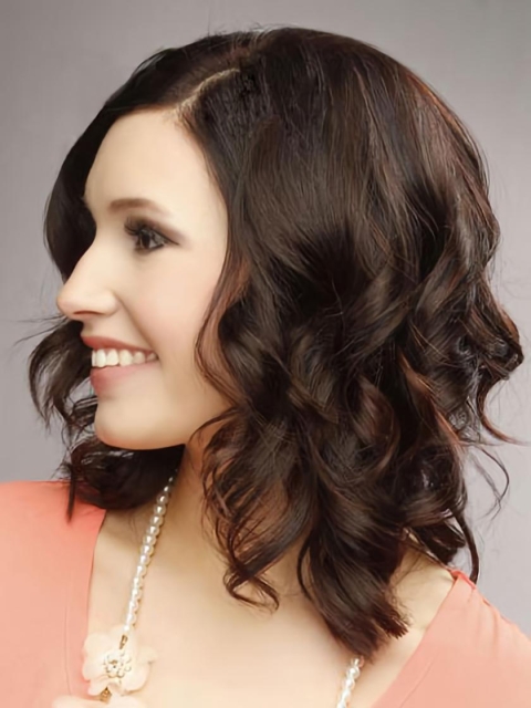 Radiant Wavy Shoulder Length Lace Front  Human Hair Women  Wigs