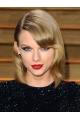 Beautiful Blonde Shoulder Length Wavy  With Bangs Taylor Swift Inspired Synthetic  Women Wigs