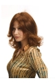 Refined Auburn Wavy Shoulder Length Human Hair Women Wigs