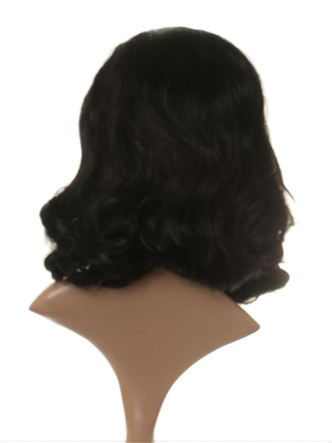 Amazing Black Wavy Shoulder Length Celebrity Wigs